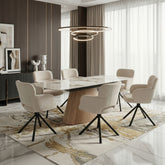 Monaco Sintered Stone Extending Table With Swivel Chairs