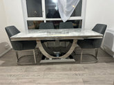 Grey Arial Dining Table With Grey Lasco Chairs