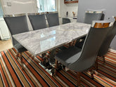 Grey Elina Chrome With Grey Samantha chairs
