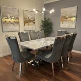 Grey Elina Chrome With Grey Samantha chairs
