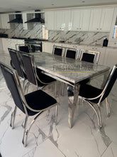 Grey Louis Chrome With Black Silver Windsor Chairs
