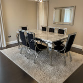 Grey Louis Chrome With Black Silver Windsor Chairs