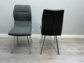 Zermatt Dining Chair- Grey PU with Grey Fabric