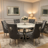 1.3m Round White Chelsea Table with Dark Grey Majestic