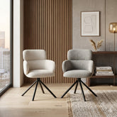 2 x Tuscany 360 Swivel Chairs- Beige/Grey