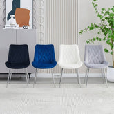 2 x Mortiz Velvet Dining Chairs- Grey, Cream, Blue, Black
