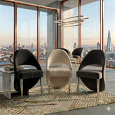 2 x Santorini Chrome Dining Chairs- Black, Cream, Grey