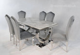 Grey Ariana Dining Table With Dark Grey Alice Chairs