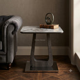 Zermatt Grey Ceramic Side Table