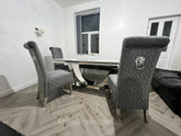 Grey Arial Dining Table With DG Sofia Chairs & Majestic Bench