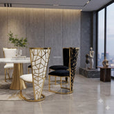 2 x Vienna Chairs- Cream Gold, Black Gold