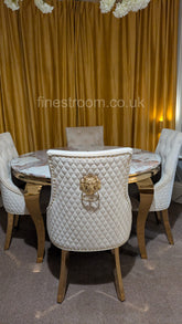 1.3m Round Pandora Gold Louis with Mink Majestic Lion Knocker