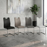 2 x Milan PU Leather Dining Chairs- White, Grey, Black, Cappuccino