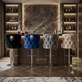 Valentino Bar/Breakfast Stools-HQ Silver, Black, Navy, Mink, Dark Grey