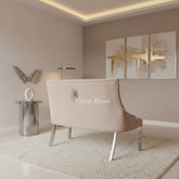 Majestic High Back Bench- Mink Chrome