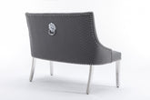 Majestic High Back PU Leather Bench- Grey