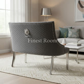 Majestic High Back PU Leather Bench- Grey