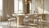 Olympia Beige Ceramic Dining Table With Olympia Beige Dining Chairs