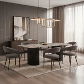 Olympia Grey Ceramic Dining Table with Olympia Grey Dining Chairs