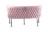 Valentino Plush Velvet Bench- Pink