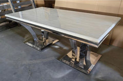 Charisma Chrome Marble Dining Table
