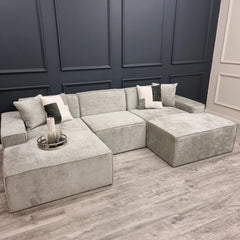 Atlanta Modula Silver Grey Sofa - U Shape Combination