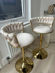 Camelia Luxury Cream & Gold Bar Stool