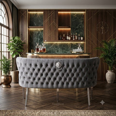Valentino Plush Velvet Benches- Navy, Mink, Black, Dark Grey