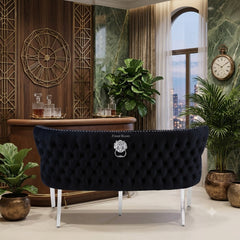 Valentino Plush Velvet Benches- Navy, Mink, Black, Dark Grey