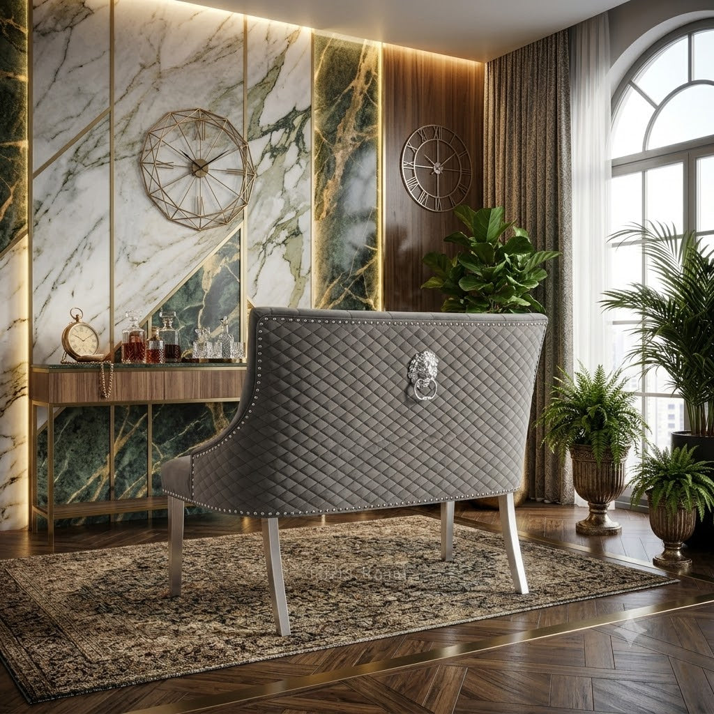 Majestic High Back Bench- Grey Chrome