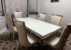 Charisma Chrome Marble Dining Table