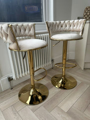 Camelia Luxury Cream & Gold Bar Stool