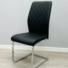2 x Atlantis PU Dining Chairs- White, Black, Grey
