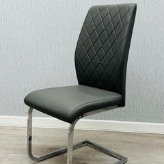 2 x Atlantis PU Dining Chairs- White, Black, Grey