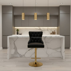 Victoria Ring Knocker Bar/Breakfast Stools - Black Gold, Cream Gold