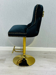 Victoria Ring Knocker Bar/Breakfast Stools - Black Gold, Cream Gold
