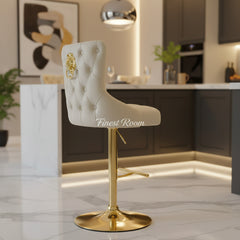 Victoria  Lion Knocker Breakfast/Bar Stools- Black Gold, Cream Gold