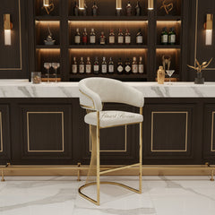 Prado Barstools- Black Gold, Cream Gold