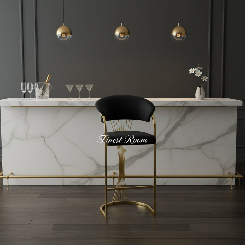 Prado Black Gold Barstools
