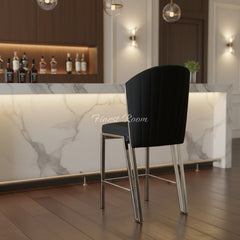 Fabio Bar/Breakfast Stools- Black Silver, Grey Silver