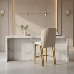Fabio Breakfast Stools- Black Gold, Cream Gold
