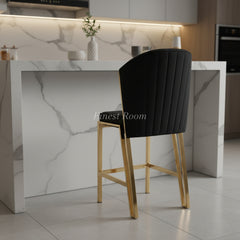 Fabio Breakfast Stools- Black Gold, Cream Gold