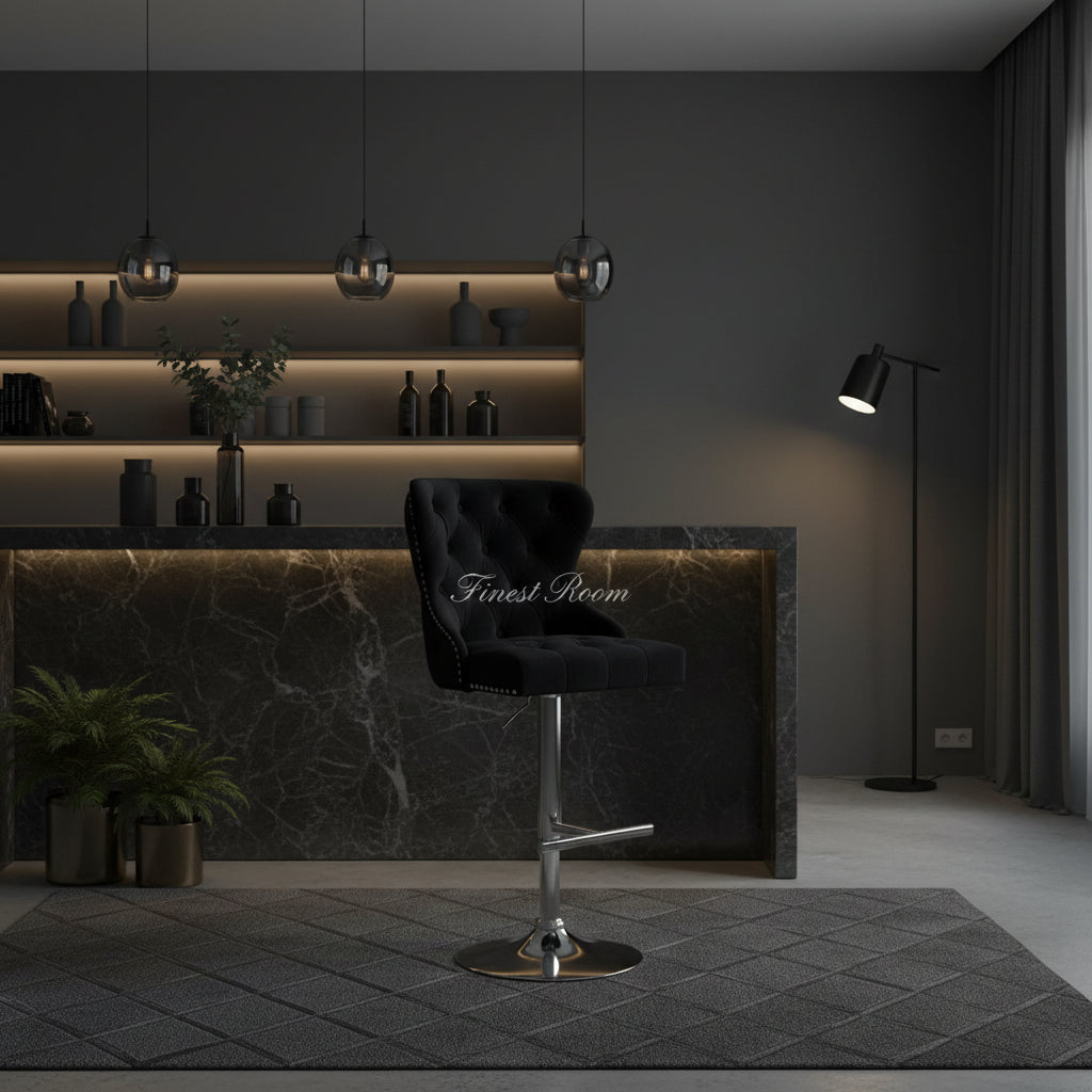Valentino Bar/Breakfast Stools- Black
