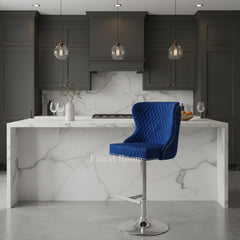 Valentino Bar/Breakfast Stools-HQ Silver, Black, Navy, Mink, Dark Grey