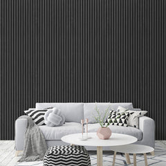 Acoustic Decorative Timber Slat Wall Panel - Black Oak - 2400mm x 600mm