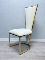 Cream Gold Elina Table With Cream Gold Vienna Chairs