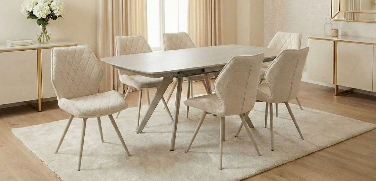 Cambridge Beige Sintered Stone Extendable Table