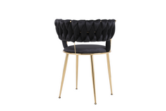 Black Gold Ariana Dining Table With Camelia Dining Chairs
