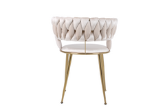 2 x Camelia Dining Chairs - Cream Gold, Black Gold