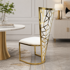 2 x Vienna Chairs- Cream Gold, Black Gold